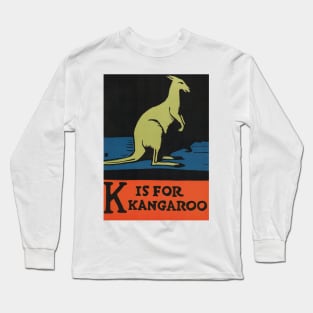 K is for Kangaroo ABC Designed and Cut on Wood by CB Falls Long Sleeve T-Shirt